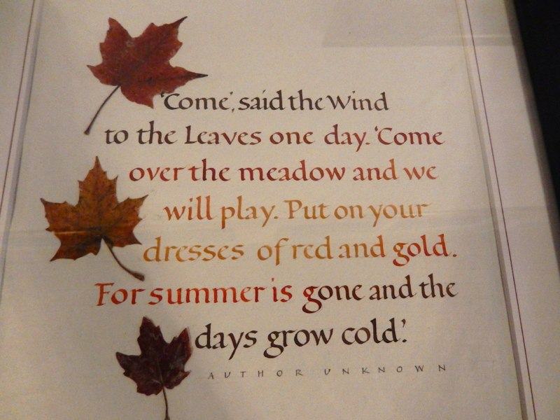 Colourful autumn quote written by CSO member Rick Draffin