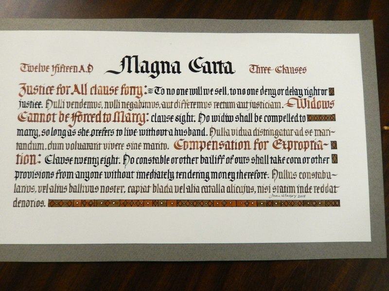 Magna Carta excerpt by CSO member Joan Massey