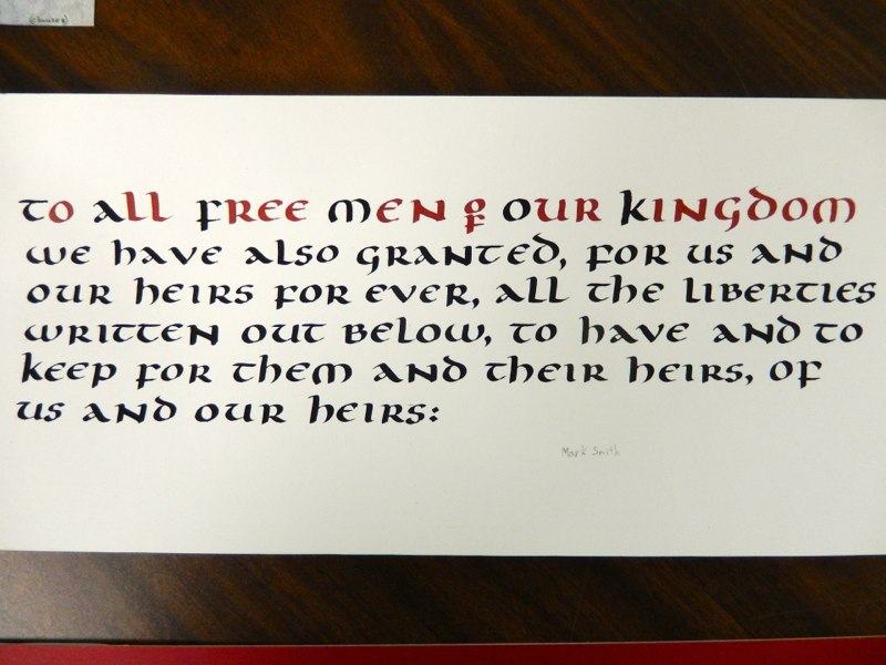 Magna Carta excerpt by CSO member Mark Smith