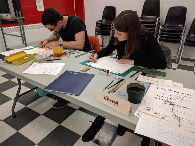 Students creating weathergrams 6